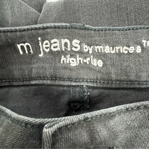 NWT m jeans by MAURICES Women’s Black Jeans Sz 18W Button Fly Distressed Stretch - Picture 5 of 15